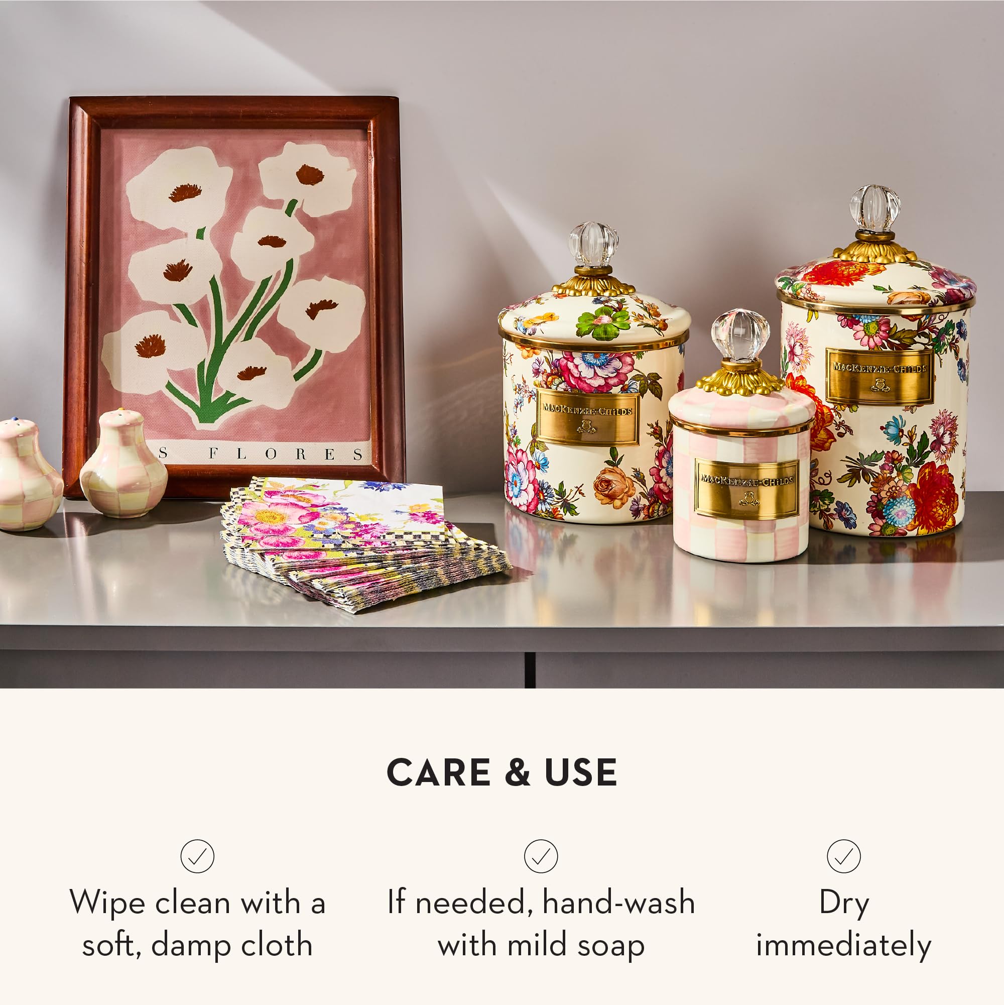 Amazon.com: MACKENZIE-CHILDS Small Enamel Canister, Kitchen